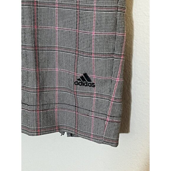 ADIDAS GOLF Women’s Embroidered Mid Rise Plaid Bermuda Pink Gray Shorts sz 10 - Picture 5 of 13